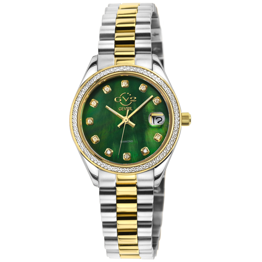 GV2 by Gevril Turin Diamond Mother of Pearl Dial Ladies Watch 12428B