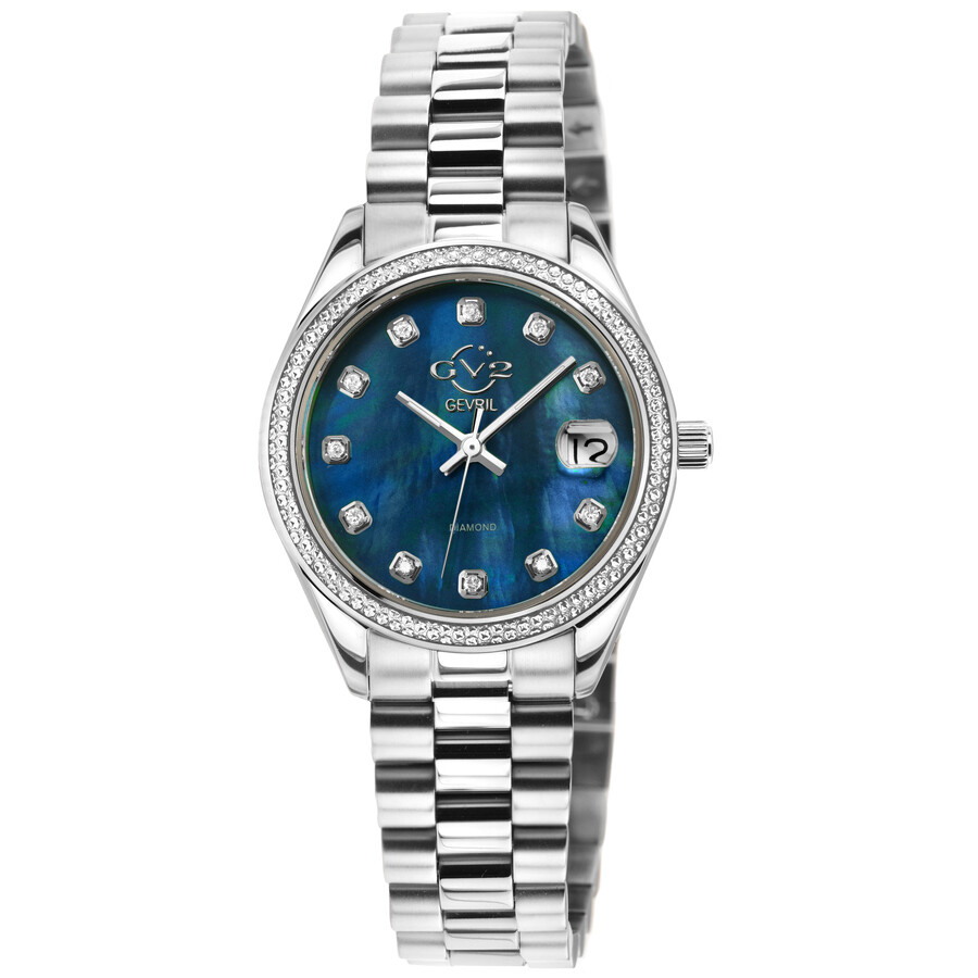 Gv2 By Gevril Turin Diamond Mother of Pearl Dial Ladies Watch