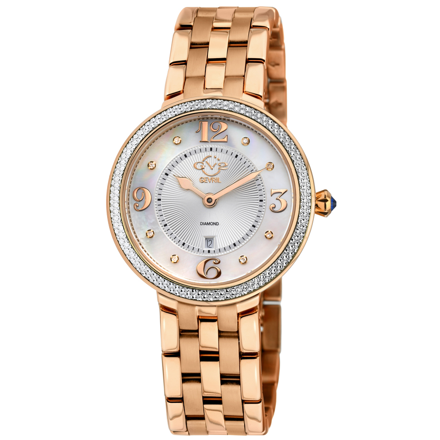 GV2 by Gevril Verona Diamond Mother of Pearl Dial Ladies Watch 12902B