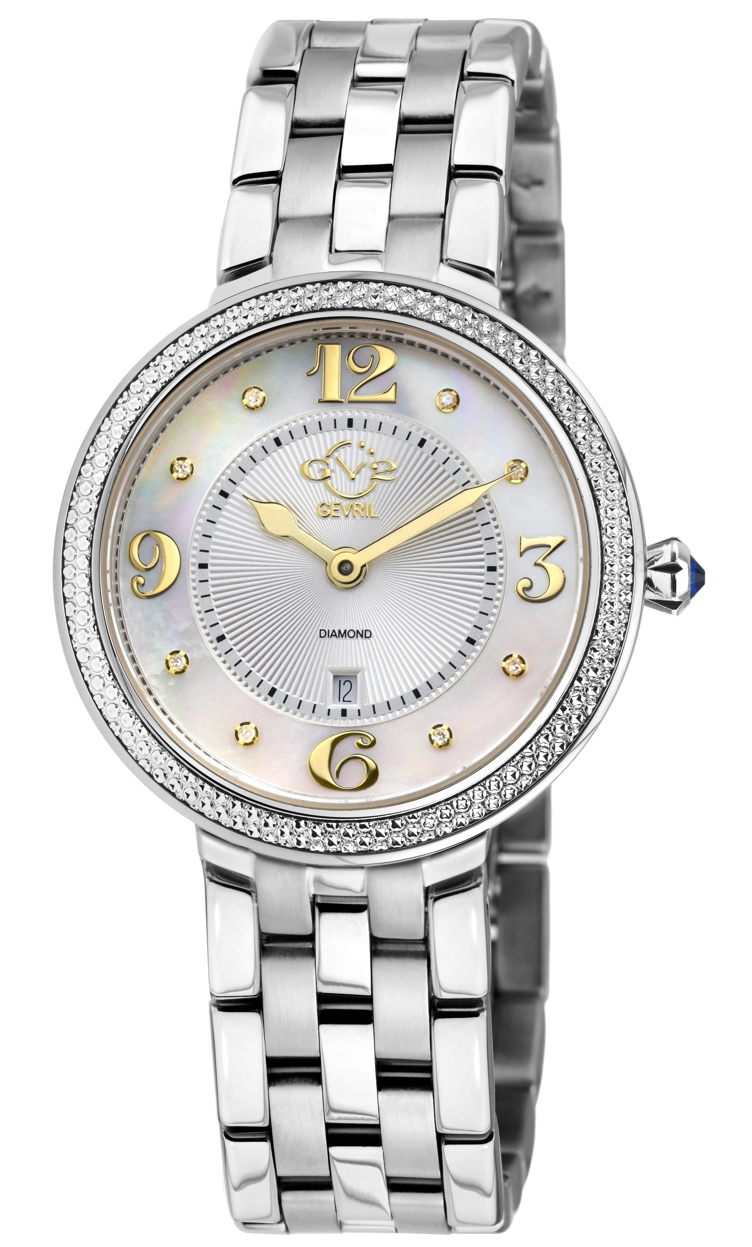 GV2 by Gevril Verona Diamond Mother of Pearl Dial Ladies Watch 12905B