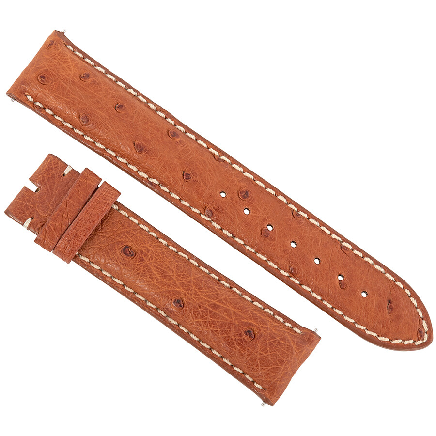 Hadley Roma 20 MM Matte Cognac Ostrich Leather Strap 20DA03C