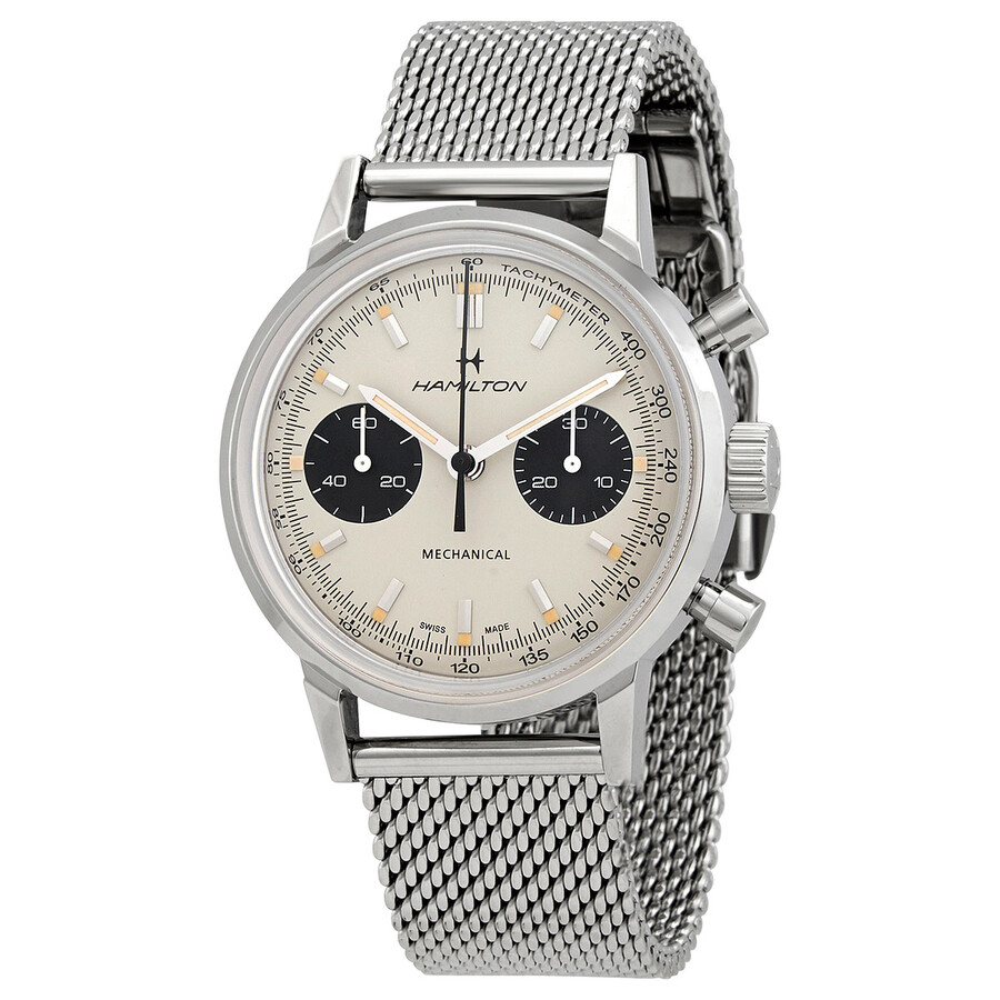 Intra-Matic Chronograph Hand Wind Silver Dial Men's Watch H38429110