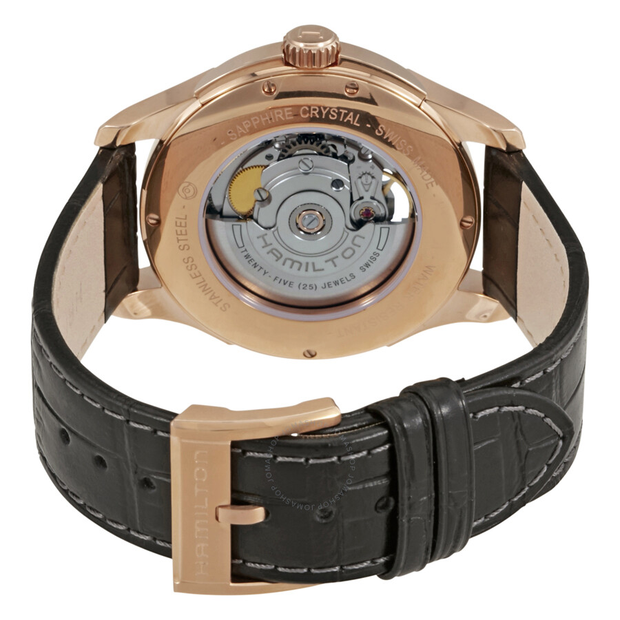 ... Hamilton Jazzmaster Open Heart Rose Gold Plated Case Automatic Men's Watch H32575735 ...