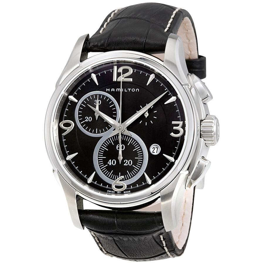 Shop Hamilton Jazzmaster Quartz Chrono Men's Watch H32612735 In Black