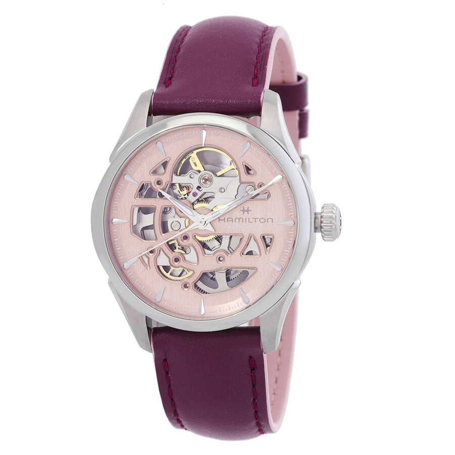 Hamilton Jazzmaster Skeleton Automatic Pink Dial Ladies Watch