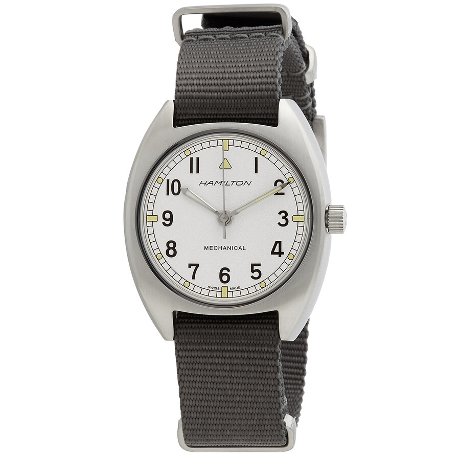 Khaki Aviation Pilot Pioneer Mechanical Hand Wind Silver Dial Men's Watch H76419951