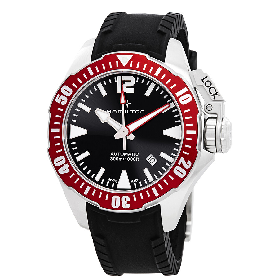 Khaki Navy Frogman Automatic Black Dial Men's Watch H77725335
