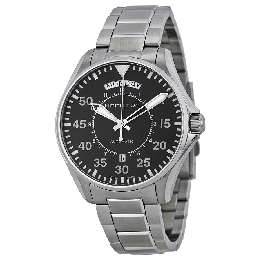  Pilot Day Date Automatic Black Dial Men's Watch 