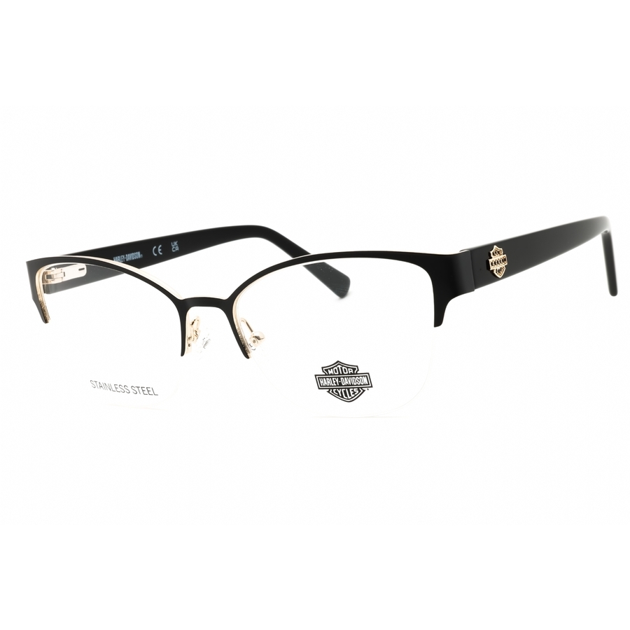 Harley Davidson Ladies Black Rectangular Eyeglass Frames Hd50109