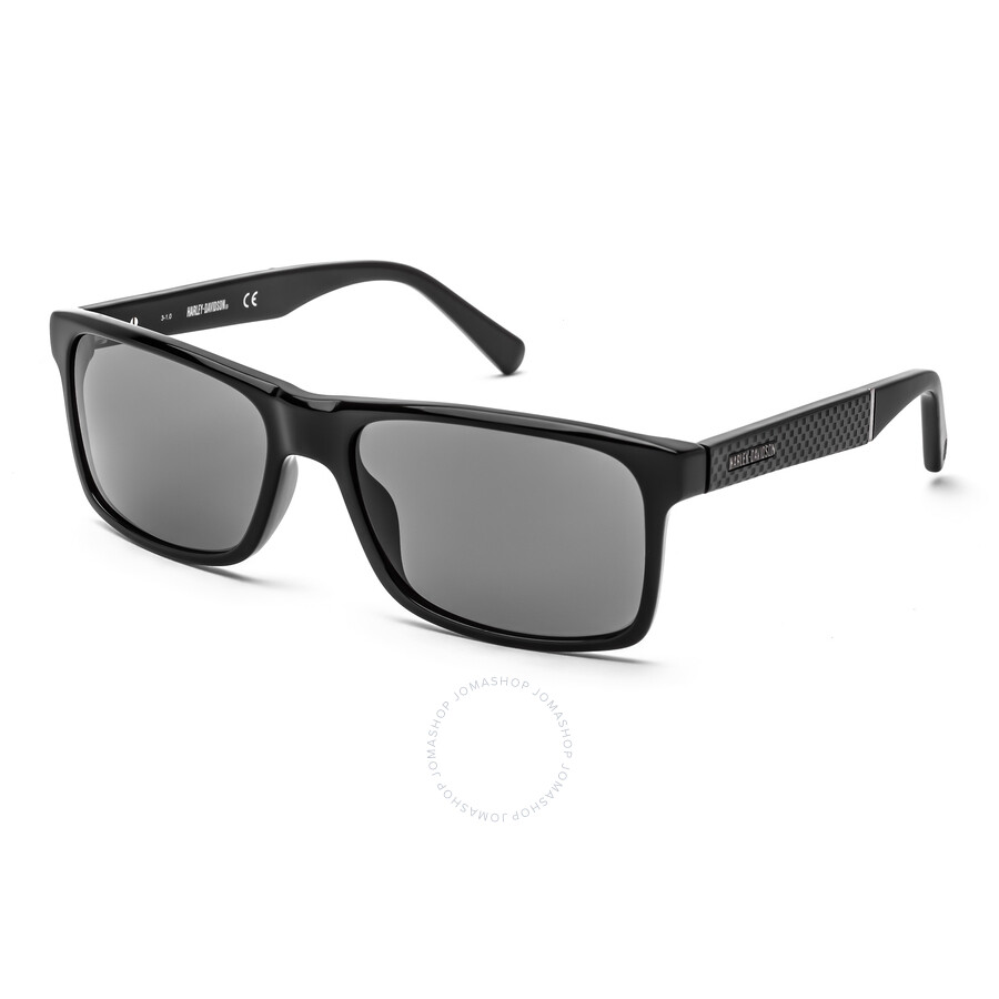 Harley Davidson Men's Black Rectangular Sunglasses HD0918X01A57