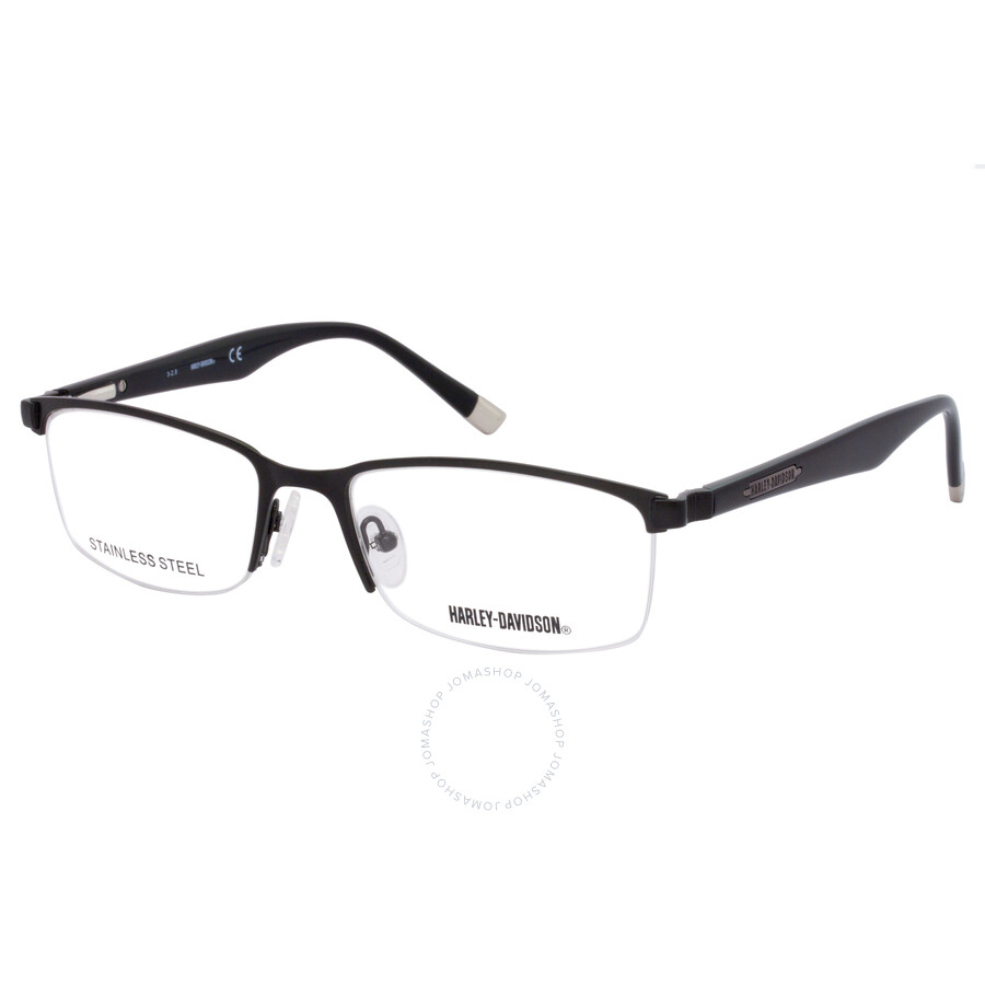 Harley Davidson Unisex Black Rectangular SemiRimless Eyeglass Frames HD0710B8455 715583159136