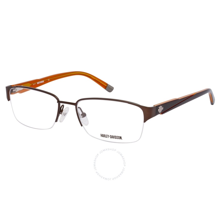 Harley Davidson Unisex Rectangular SemiRimless Eyeglass Frames