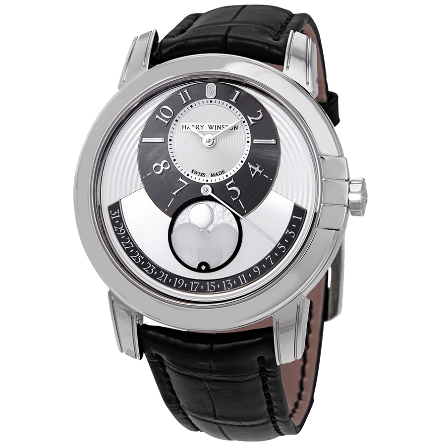 Harry Winston Midnight Automatic Black-Silver Dial Men's 18k White Gold Watch MIDAMP42WW002