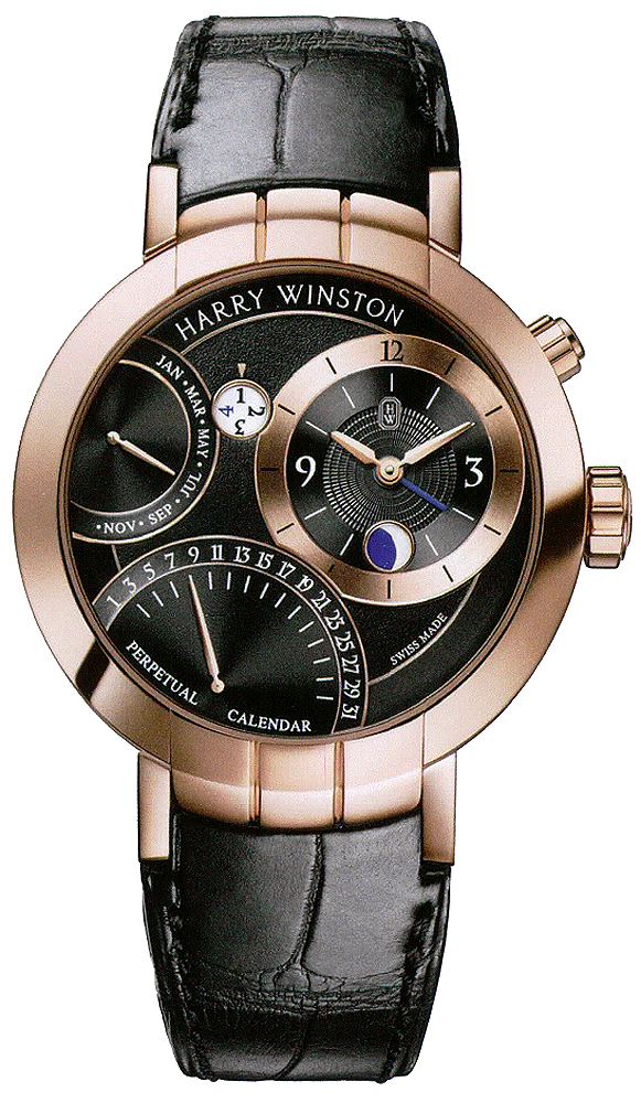 Harry Winston Premier Excenter Perpetual Chronograph Automatic Black Dial Men's Watch prnapc41rr001