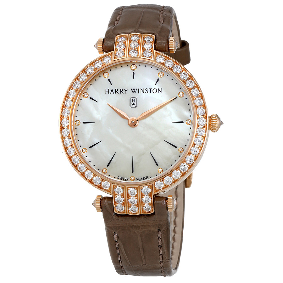 Harry Winston Premier Mother Of Pearl Dial Ladies Diamond Watch PRNQHM36RR008