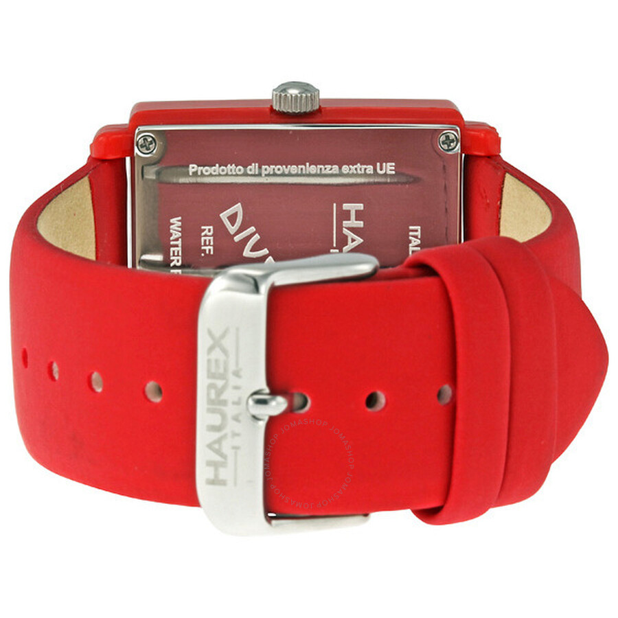 Haurex Italy Diverso Red Dial Red Strap Ladies Watch RF369DRR Haurex Italy Watches
