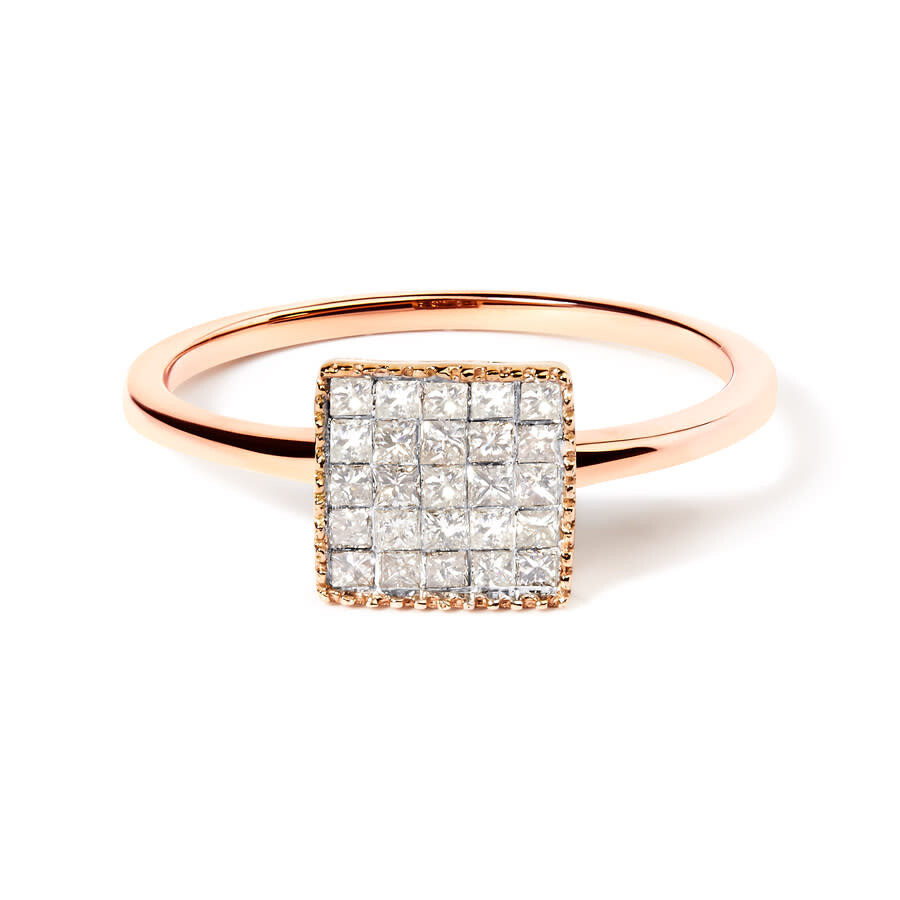 Haus Of Brilliance 10k Rose Gold 1/3 Cttw Invisible Set Princess Cut Diamond Composite Square Shape In Pink