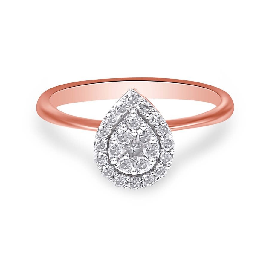 Haus Of Brilliance 10k Rose Gold 3/8 Cttw Round-cut Diamond Pear Promise Ring (i-j Color In Pink