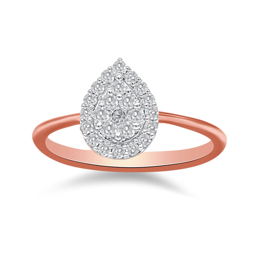 Haus Of Brilliance 10k Rose Gold 3/8 Cttw Round-cut Diamond Pear Promise Ring (i-j Color In Pink