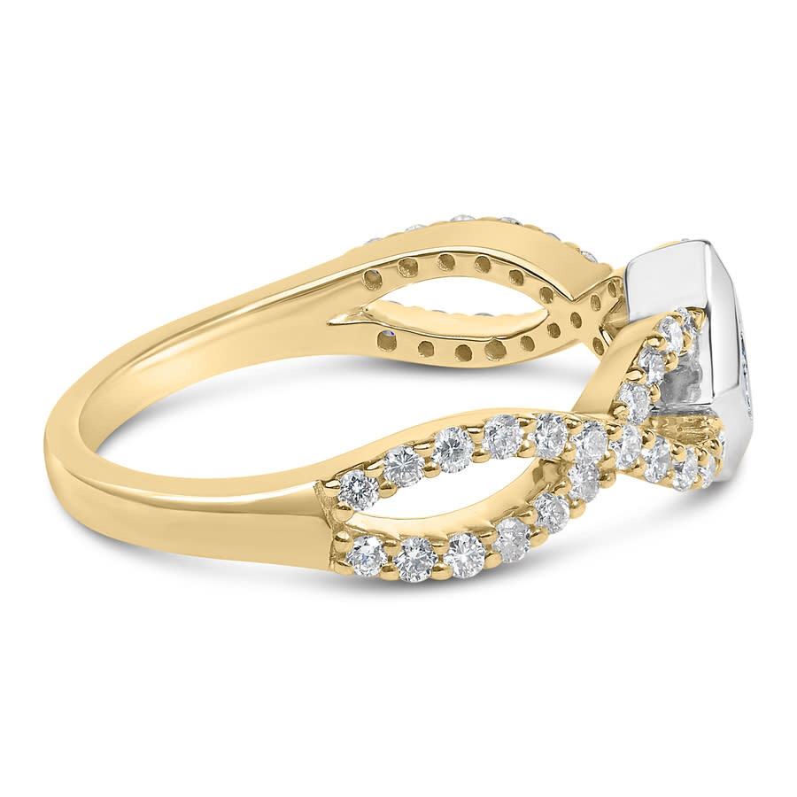 Haus Of Brilliance 10k Two Tone Color 5/8 Cttw Diamond Kite And Twist Shank Ring (h-i Color