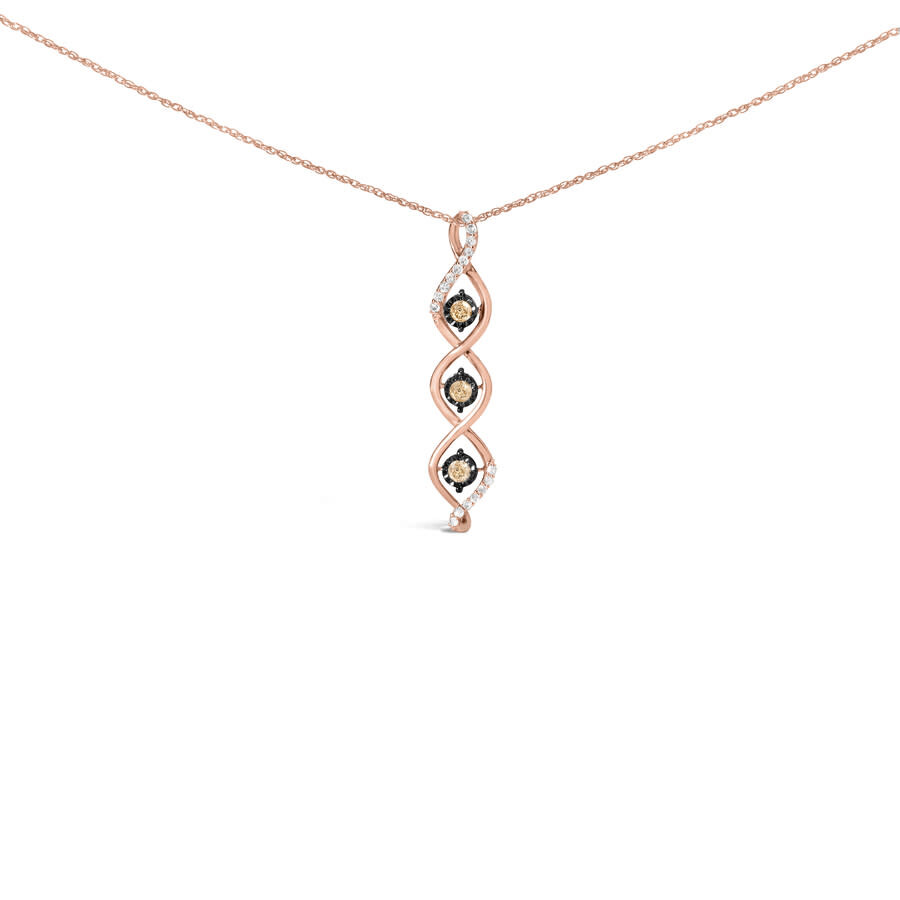 Haus Of Brilliance 10k Two Toned Gold Plated .925 Sterling Silver 1/2 Cttw Round Diamond Twisted 18" In Two Tone