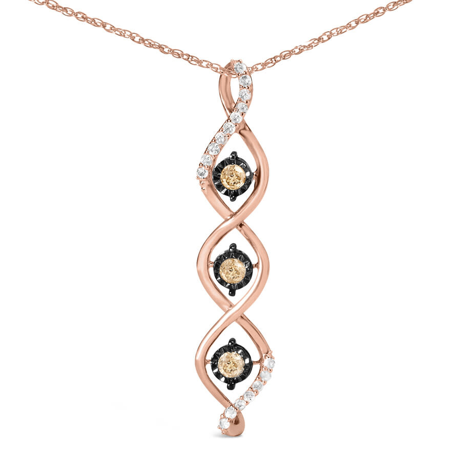 Haus Of Brilliance 10k Two Toned Gold Plated .925 Sterling Silver 1/2 Cttw Round Diamond Twisted 18" In Two Tone