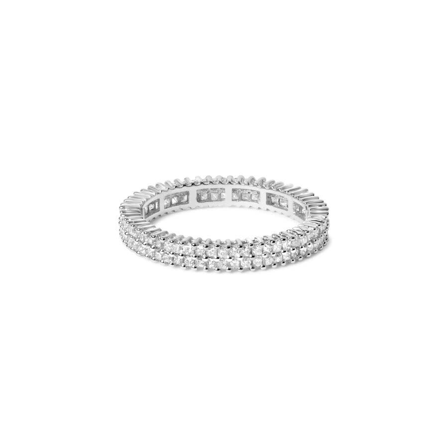 Haus Of Brilliance 10k White Gold 1.0 Cttw Princess Cut Diamond Double Row Eternity Band Ring (i-j C In White