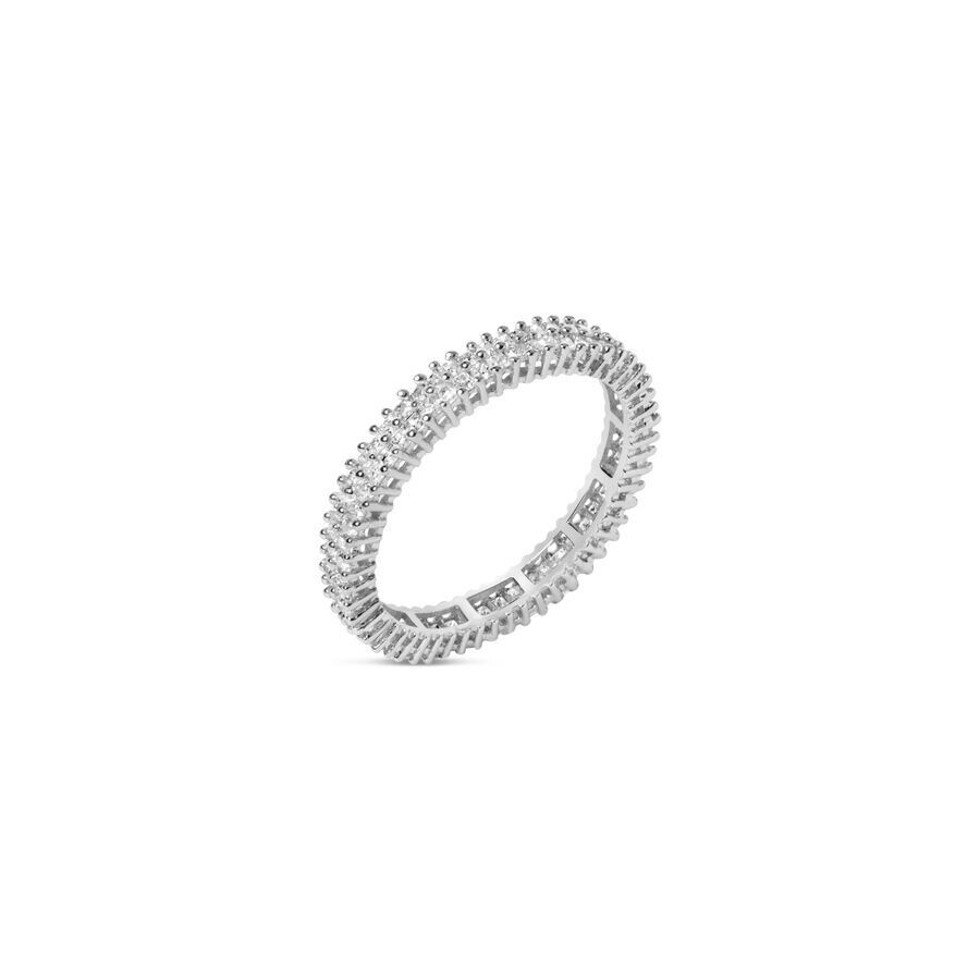Haus Of Brilliance 10k White Gold 1.0 Cttw Princess Cut Diamond Double Row Eternity Band Ring (i-j C In White