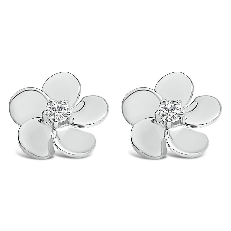 Haus Of Brilliance 10k White Gold 1/3 Cttw Lab Grown Diamond Flower Petal Stud Earrings In Metallic
