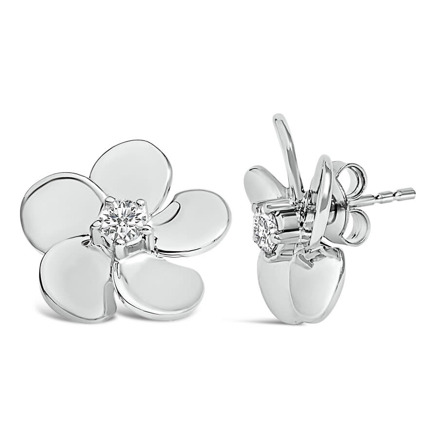 Haus Of Brilliance 10k White Gold 1/3 Cttw Lab Grown Diamond Flower Petal Stud Earrings In Metallic