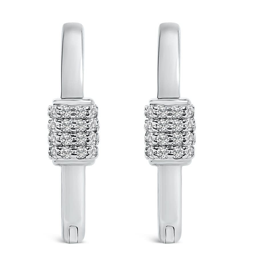 Haus Of Brilliance 10k White Gold 3/8 Cttw Lab Grown Diamond Heart Shaped Huggie Hoop Earrings In Metallic