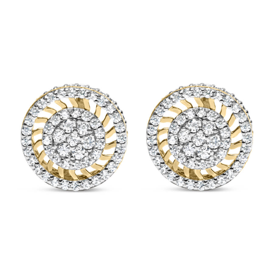 Haus Of Brilliance 10k Yellow Gold 1.00 Cttw Diamond Halo Radiant Sunburst Stud Earrings (i-j Color In Yellow