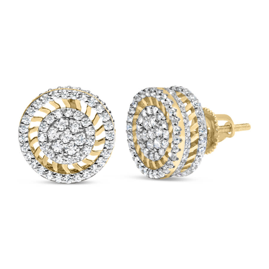 Haus Of Brilliance 10k Yellow Gold 1.00 Cttw Diamond Halo Radiant Sunburst Stud Earrings (i-j Color In Yellow