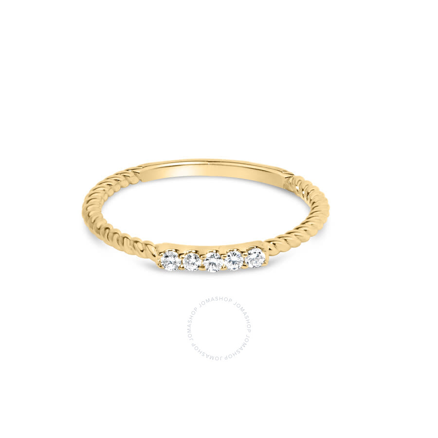 Haus Of Brilliance 10k Yellow Gold 1/10 Cttw Diamond 5 Stone Braided Shank Band Ring In Yellow
