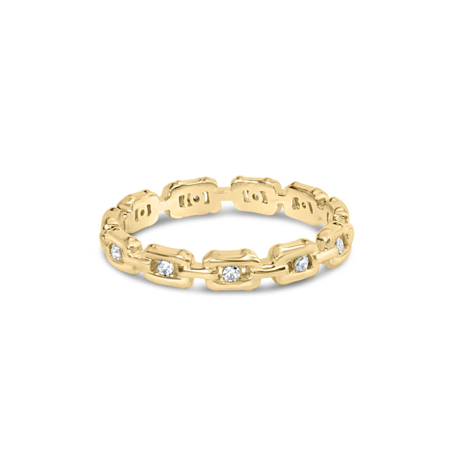 Haus Of Brilliance 10k Yellow Gold 1/10 Cttw Paperclip Style Link Band Ring In Yellow