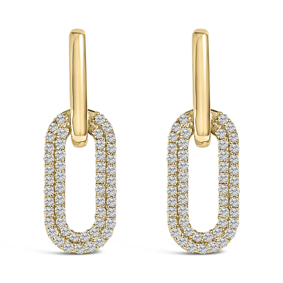 Haus Of Brilliance 10k Yellow Gold 1/2 Cttw Lab Grown Diamond Dangling Paperclip Drop Earrings In Gold