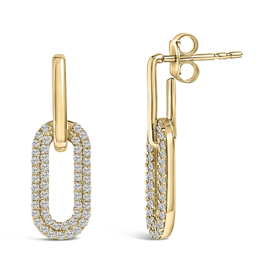 Haus Of Brilliance 10k Yellow Gold 1/2 Cttw Lab Grown Diamond Dangling Paperclip Drop Earrings In Gold