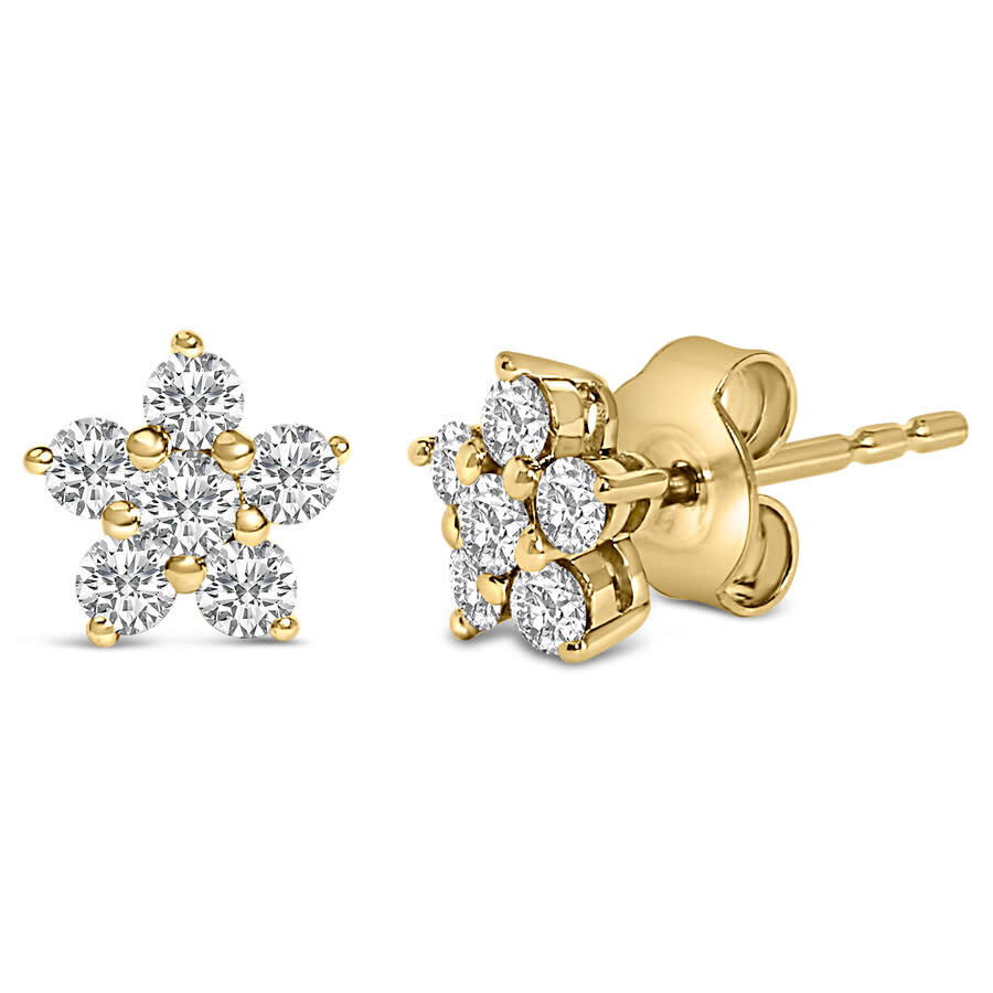 Haus Of Brilliance 10k Yellow Gold 1/2 Cttw Lab Grown Diamond Star Stud Earrings In Gold