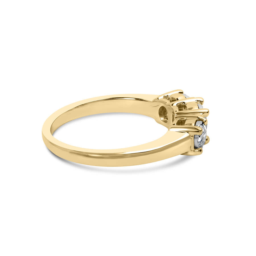 Haus Of Brilliance 10k Yellow Gold 1/2 Cttw Miracle Set Round Diamond Three Stone Illusion Plate Rin In Yellow