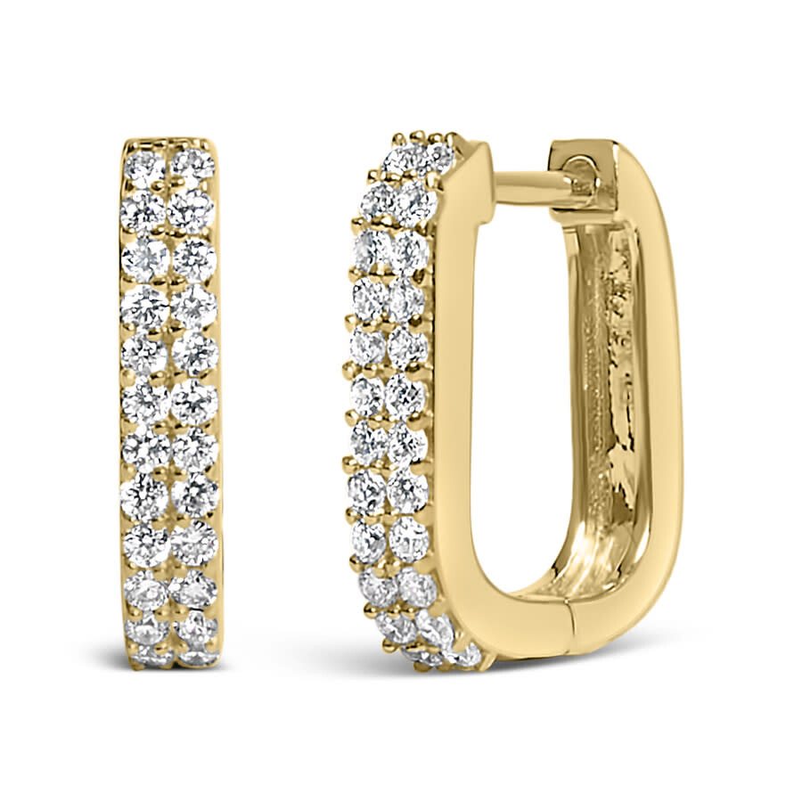 Haus Of Brilliance 10k Yellow Gold 1/4 Cttw Lab Grown Diamond Double Row Huggie Hoop Earrings In Gold