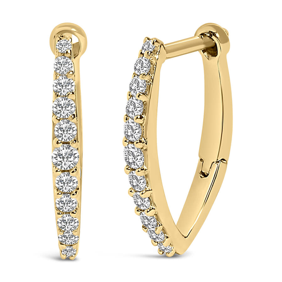 Haus Of Brilliance 10k Yellow Gold 1/4 Cttw Lab Grown Diamond Heart Shaped Huggy Hoop Earrings In Gold