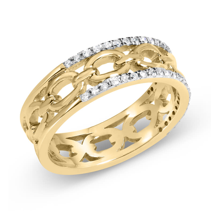 Haus Of Brilliance 10k Yellow Gold 1/5 Cttw Diamond Two Row Cuban Link Ring (i-j Color In Yellow