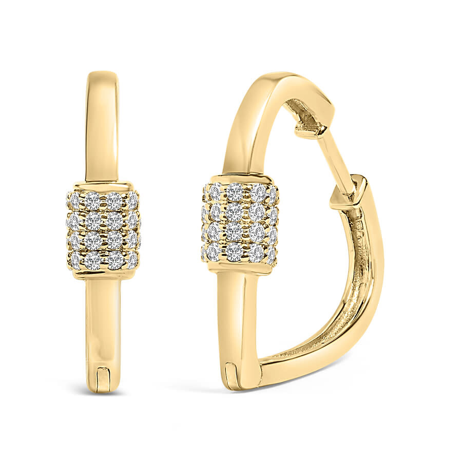 Haus Of Brilliance 10k Yellow Gold 3/8 Cttw Lab Grown Diamond Heart Shaped Huggie Hoop Earrings (f-g In Gold