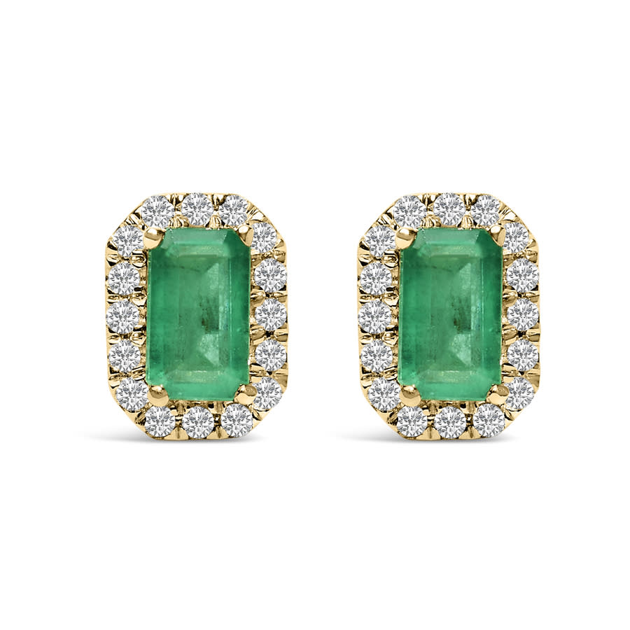 Haus Of Brilliance 10K Yellow Gold 5x3mm Emerald-Cut Green Emerald 