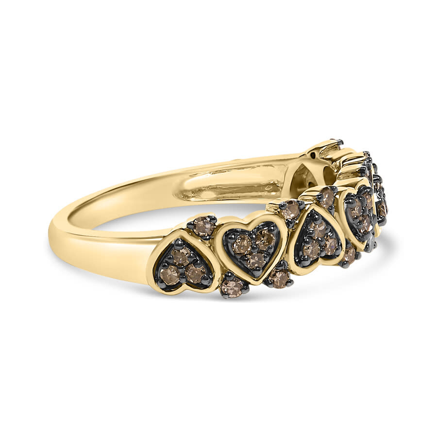 Haus Of Brilliance 10k Yellow Gold Plated .925 Sterling Silver 1/3 Cttw Natural Diamond Band Ring In Yellow