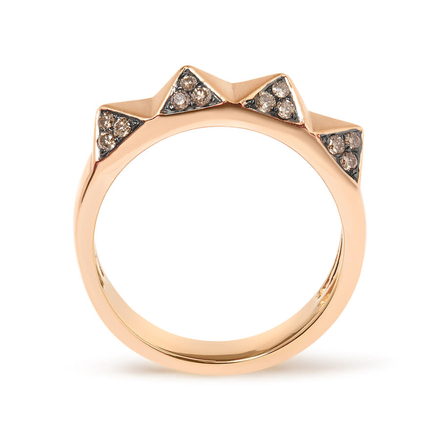 Haus Of Brilliance 14k Rose Gold 1/4 Cttw Brown Diamond Pyramid Band Ring (brown Color In Pink/rose Gold Tone/gold Tone