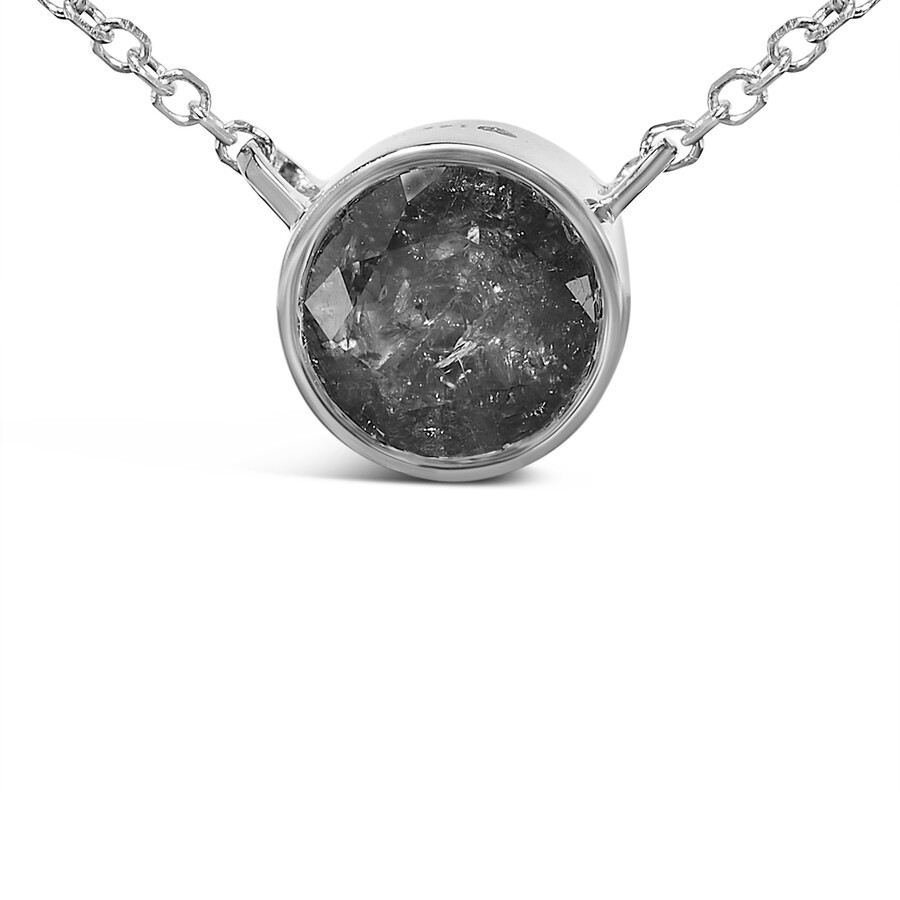 Haus Of Brilliance 14k Rose Gold 2.0 Cttw Bezel Set Blue Diamond Solitaire Pendant Necklace In Multi