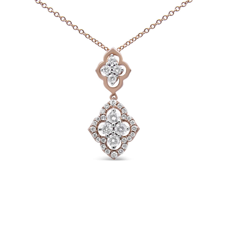 Shop Haus Of Brilliance 14k Rose Gold 3/4 Cttw Round Diamond Double Quatrefoil Pendant 18" Necklace (h-i  In Pink