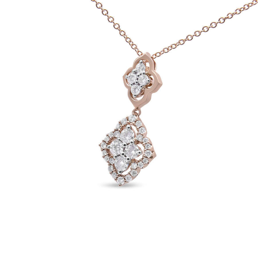 Shop Haus Of Brilliance 14k Rose Gold 3/4 Cttw Round Diamond Double Quatrefoil Pendant 18" Necklace (h-i  In Pink