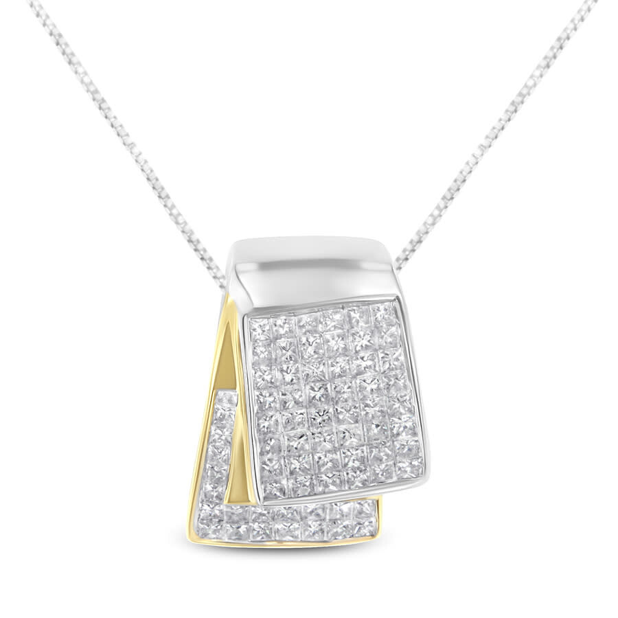 Haus Of Brilliance 14k Two-tone Gold 2 Ct Tdw Diamond Box Pendant Necklace (h-i In Two-tone